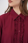 Fırfırlı Uzun Gömlek Tunik 5953 - Bordo