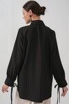 Fırfırlı Uzun Gömlek Tunik 5953 - Siyah