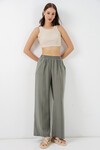 Kadın Beli Lastikli Bol Paça Pantolon 30087 - Gri