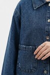 Kadın Çift Cepli Denim Ceket 0731 - Lacivert