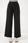 Kadın Geniş Paça Kumaş Pantolon 30088 - Siyah