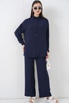 Kadın Gömlek Pantolon İkili Takım 30063 - Lacivert