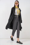 Kadın Kruvaze Yaka Trençkot 5987 - Siyah