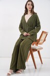 Kadın Örme Kimono Pantolon İkili Takım 30067 - Haki