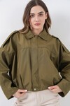 Kadın Oversize Kısa Ceket 0732 - Haki