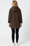 Kadın Teknik Kumaş Kapüşonlu Trençkot 5972 - Kahverengi