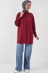 Kadın Uzun Gömlek Tunik 5945 - Bordo