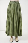 Kadın Uzun Kırışık Etek 8042 - A.Haki