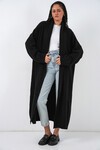 Kadın Uzun Oversize Triko Hırka 15924 - Siyah