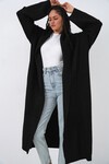 Kadın Uzun Oversize Triko Hırka 15924 - Siyah