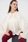 Kadın Yarasa Kol Oversize Gömlek 20368 - Ekru
