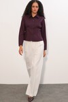 20231 Slim Fit Poplin Gömlek - Mürdüm