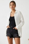 3900 Oversize Uzun Basic Gömlek - A.Beyaz