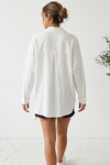 3900 Oversize Uzun Basic Gömlek - A.Beyaz