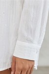 3900 Oversize Uzun Basic Gömlek - B.Beyaz