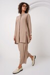 6679 Uzun Tunik Pantolon İkili Takım - Bej