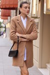 9082 Oversize Kaşe Kaban - Camel