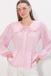 Kadın Bebe Yaka Gömlek Bluz 993 - Pembe