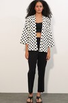 Kadın Örme Puantiyeli Kimono 5996 - Beyaz