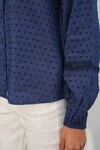 Kadın Oversize Desenli Gömlek 20379 - Lacivert