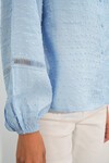 Kadın Oversize Desenli Gömlek 20379 - Mavi