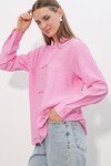 Kadın Tasarım Bağcıklı Gömlek 20405 - Pembe