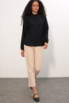 Kadın Uzun Fırfırlı Gömlek 20385 - Siyah