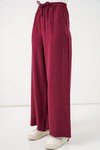 Kadın Yüksek Bel Geniş Paça Pantolon 30097 - Bordo