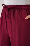 Kadın Yüksek Bel Geniş Paça Pantolon 30097 - Bordo