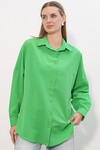 Merterium 3900 Oversize Uzun Basic Gömlek - G.Yeşil