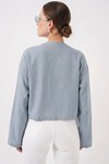 Önü Bağlamalı Keten Kimono 960 - Açık Mavi